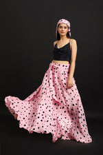 Load image into Gallery viewer, POLKA LONG SKIRT WITH BLACK BUSTIER
