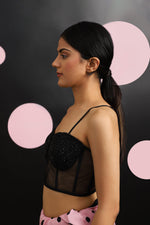 Load image into Gallery viewer, BLACK EMBROIDERED CORSET
