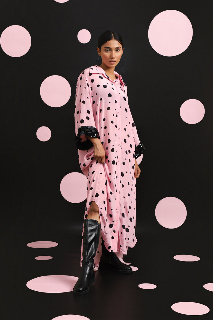 POLKA SHIRT DRESS