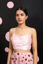 Load image into Gallery viewer, PINK SEQUINS BUSTIER
