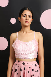 PINK SEQUINS BUSTIER