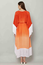 Load image into Gallery viewer, ORANGE OMBRE FRINGED KAFTAN
